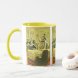 Mug Religion vintage, judaïsme, éclairage de la Menora<br><div class="desc">Illustration vintage image de judaïque religieuse montrant un rabbin allumant les bougies sur une Menorah pendant Hanoukka avec deux enfants en train de regarder.</div>
