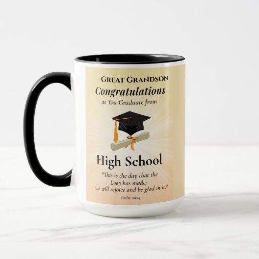 Mug Religious High School Graduation Name Starburst (Gauche)