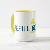 Mug REMBOURSER L'ÉTAT OBLIGATOIRE Jaune (Devant gauche)