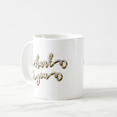 Mug Remerciement de typographie d'or moderne  (Devant gauche)