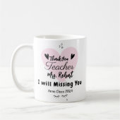 Mug Remerciement pour l'appréciation des enseignants É (Gauche)