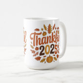 Mug Remerciements 2025 Citrouille d'automne Thanksgivi (Devant droit)