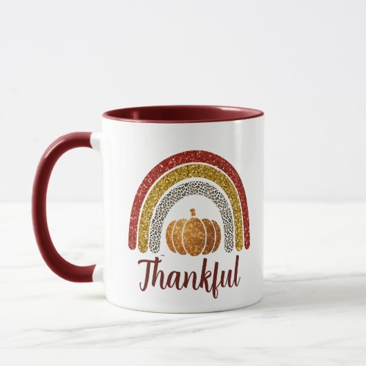 Mug Remerciements Arc-en-ciel d'automne Thanksgiving M (Gauche)