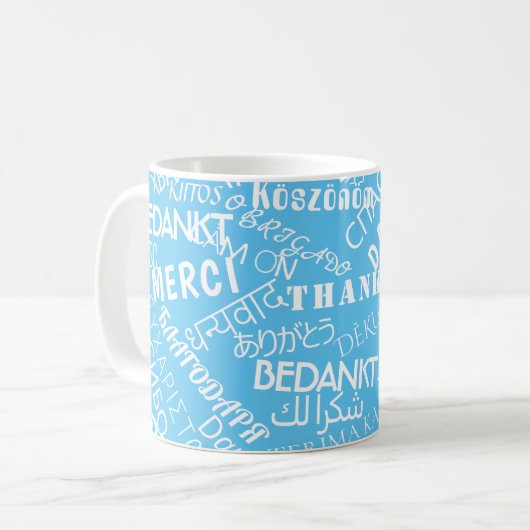 Mug Remerciements! - Multi Language - International Wo (Devant gauche)