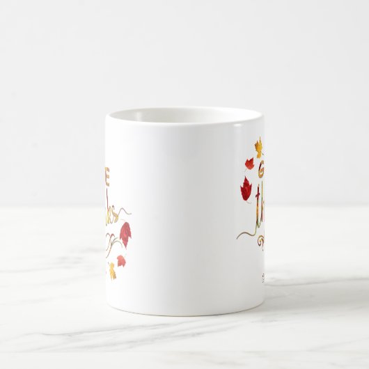 Mug Remercier Automne Russe Thanksgiving Monogramme (Centre)