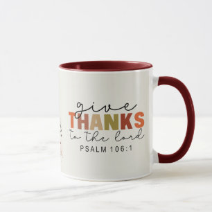 Mug Remerciez le Seigneur Thanksgiving Bible Verse
