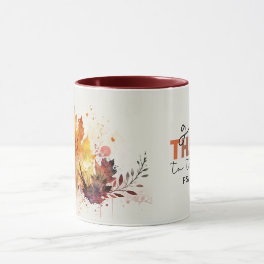 Mug Remerciez le Seigneur Thanksgiving Bible Verse (Centre)