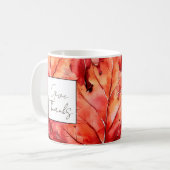 Mug Remerciez Red Fall Leaves Thankgiving (Devant gauche)
