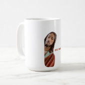 Mug Remettez-Le Drôle Jésus Sur arrière - plan Blanc (Devant gauche)
