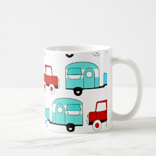 Mug Remorque Camping Rétro Turquoise Red Vintage Cars