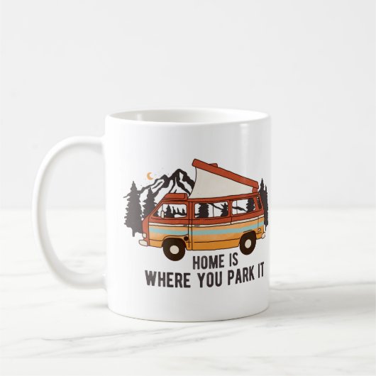 Mug Remorque Camping RV "Home is Where You Park It" (Gauche)