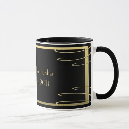 Mug Remous élégant de noir et d'or (Droite)