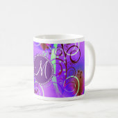 Mug Remous floraux pourpres initiaux faits sur (Devant droit)