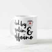 Mug Rempli de combustible par l'insuline et la caféine (Devant gauche)