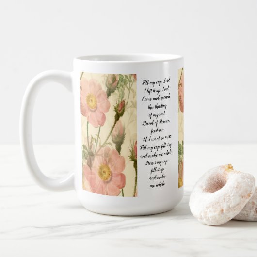 Mug Remplir Ma Coupe, Seigneur, je la soulève, Sei (Avec donut)