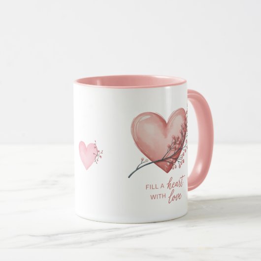 Mug Remplir un cœur d'amour (Devant droit)