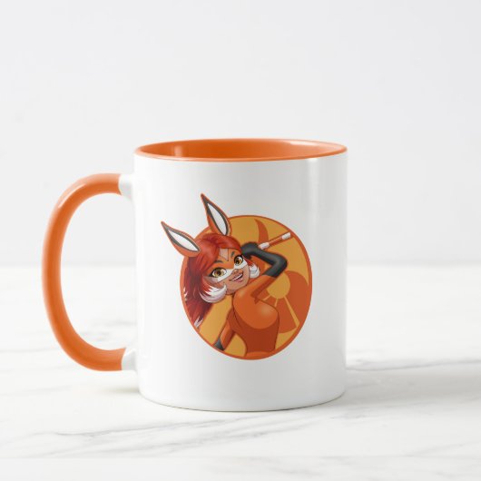 Mug Rena Rouge Orange Badge (Gauche)