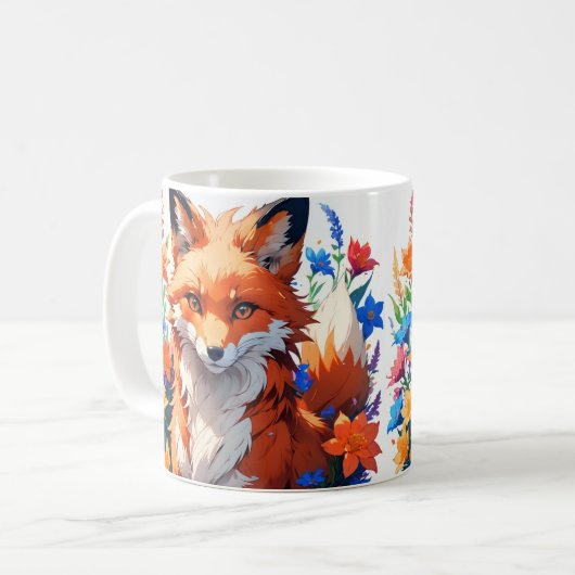 Mug Renard à fleurs (Devant gauche)