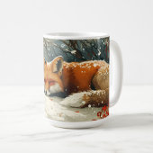 Mug Renard ambré endormi dans la neige (Devant droit)