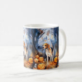 Mug Renard américain Halloween avec citrouilles (Devant droit)