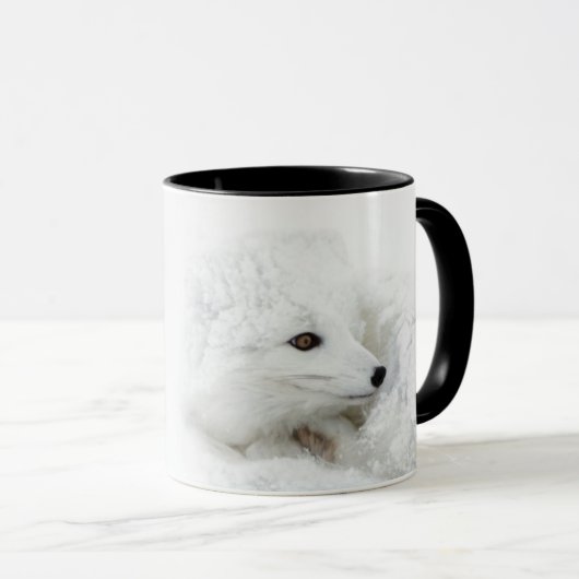 Mug Renard arctique recouvert en hiver (Devant droit)