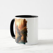 Mug Renard au coucher de soleil, reflets de la forêt (Devant gauche)