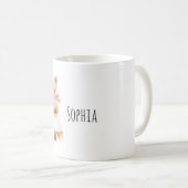 Mug Renard aux fleurs robe rose (Devant droit)