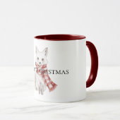 Mug Renard blanc rouge de Noël (Devant droit)