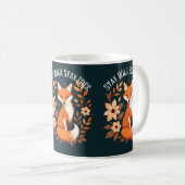 Mug Renard Boho "Restez sauvage, Restez libre" Bois fo (Devant droit)