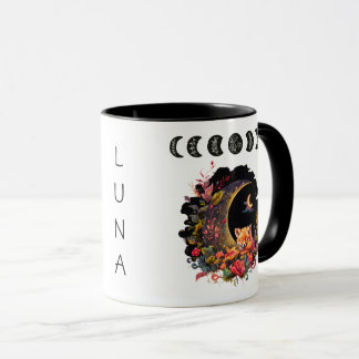 Mug Renard couché avec cycle lunaire personnalisable