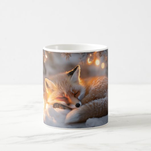 Mug Renard couché sous Branches neigeuses (Centre)