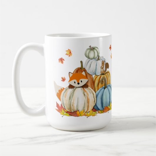 Mug Renard d'action de grâces et Citrouilles d'automne (Gauche)