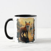 Mug Renard dans le reflet de la forêt automnale (Gauche)