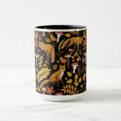 Mug Renard d'automne sur noir (Centre)