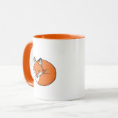 Mug Renard de dessin animé endormi (Devant gauche)