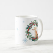 Mug Renard de Noël en bois de Noël (Devant droit)