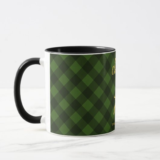Mug Renard de Noël vert et noir à bison (Gauche)