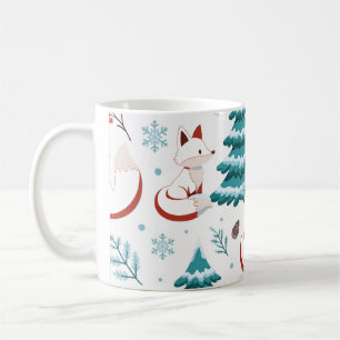 Mug Renard d'hiver Pin enneigé Motif de Noël