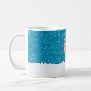 Mug Renard en hiver. Renard rouge, Vulpes vulpes, reni