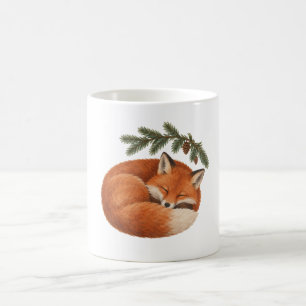 Mug Renard endormi et branche de sapin