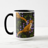 Mug Renard, fleurs et lierre, vert, orange et viole (Gauche)