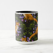 Mug Renard, fleurs et lierre, vert, orange et viole (Centre)