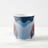 Mug Renard Mélange Dans La Neige D'Hiver Illustration (Centre)