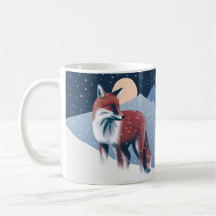 Mug Renard Mélange Dans La Neige D'Hiver Illustration