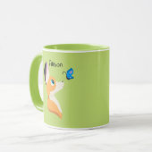 Mug Renard mignon avec Papillon caricature et nom (Devant gauche)
