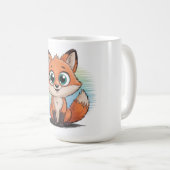 Mug Renard mignon Cartoon | Illustration d'animal mign (Devant droit)