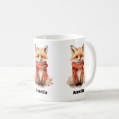 Mug Renard mignon en écharpe rouge (Devant droit)