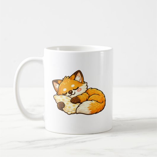 Mug Renard Mignon Endormi au Chaud (Gauche)