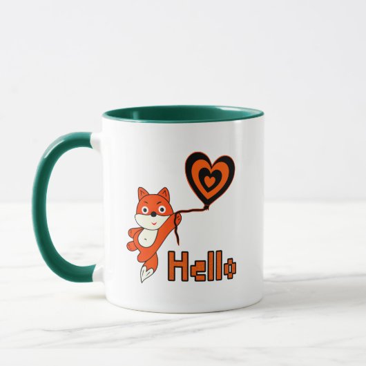 Mug Renard orange avec coeur (Gauche)