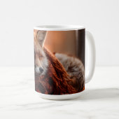 Mug Renard Rouge Endormi dans une Écharpe Automnale Do (Devant droit)